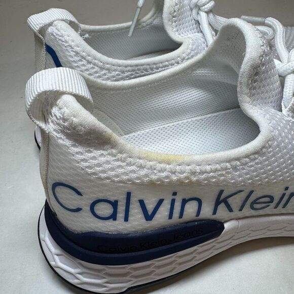 Calvin Klein Womens 6 M White Multi Texture Amory Lace Up Sneakers DISPLAY JH8 - Picture 3 of 6